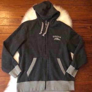 Roots Canada gray 73 athletics hoody sweatshirt L